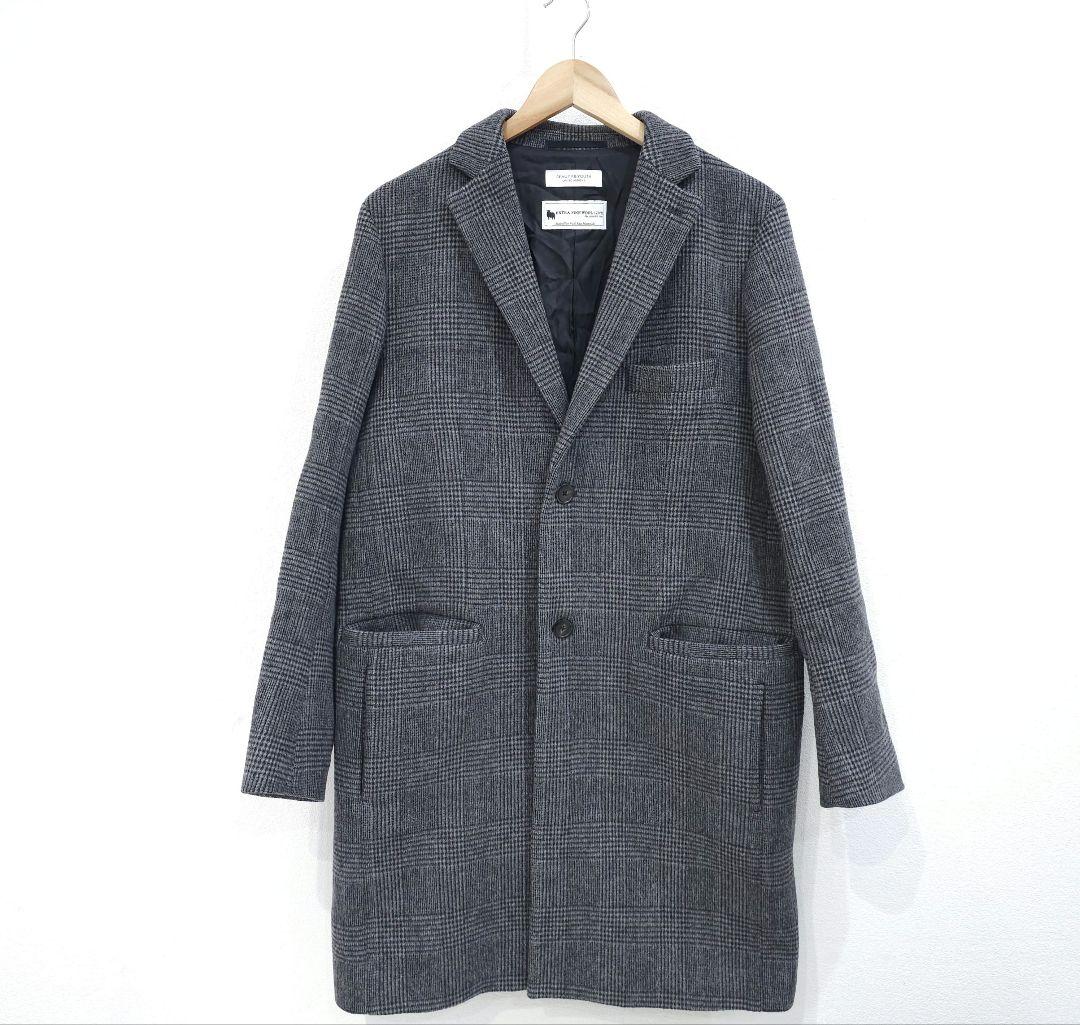 UNITED ARROWS グレンチェック柄ウールメルトンチェスターコート XL
