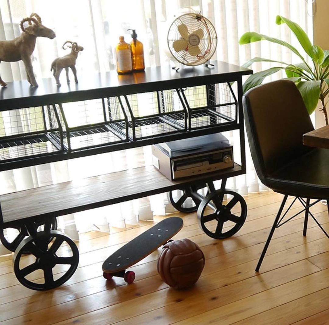 ☆パイン古材×アイアンの重厚感☆ アイアンラック カフェ風 棚