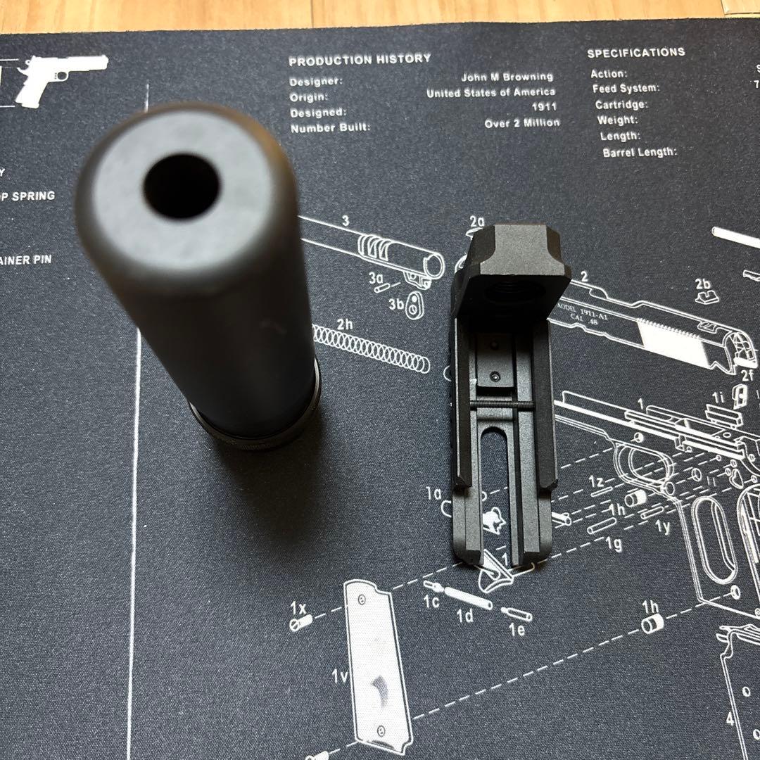 東京マルイGLOCK17 Gen3ガスガン サプレッサー、フロントキット付き