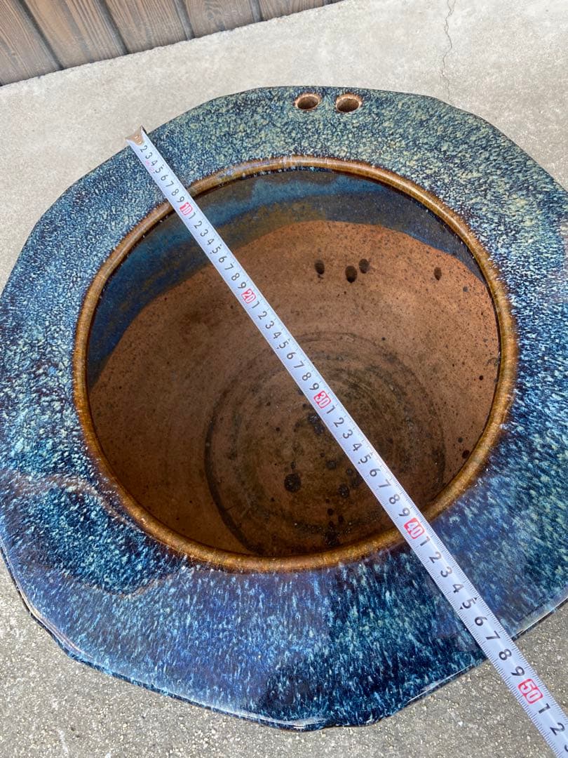 八角形 火鉢 金魚鉢 メダカ鉢 水鉢 金魚鉢 睡蓮鉢 骨董 青茶
