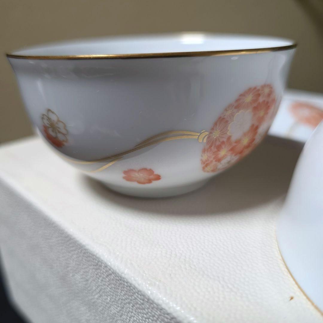 ふじむらさき 大倉陶園　花毬　湯呑揃　5客