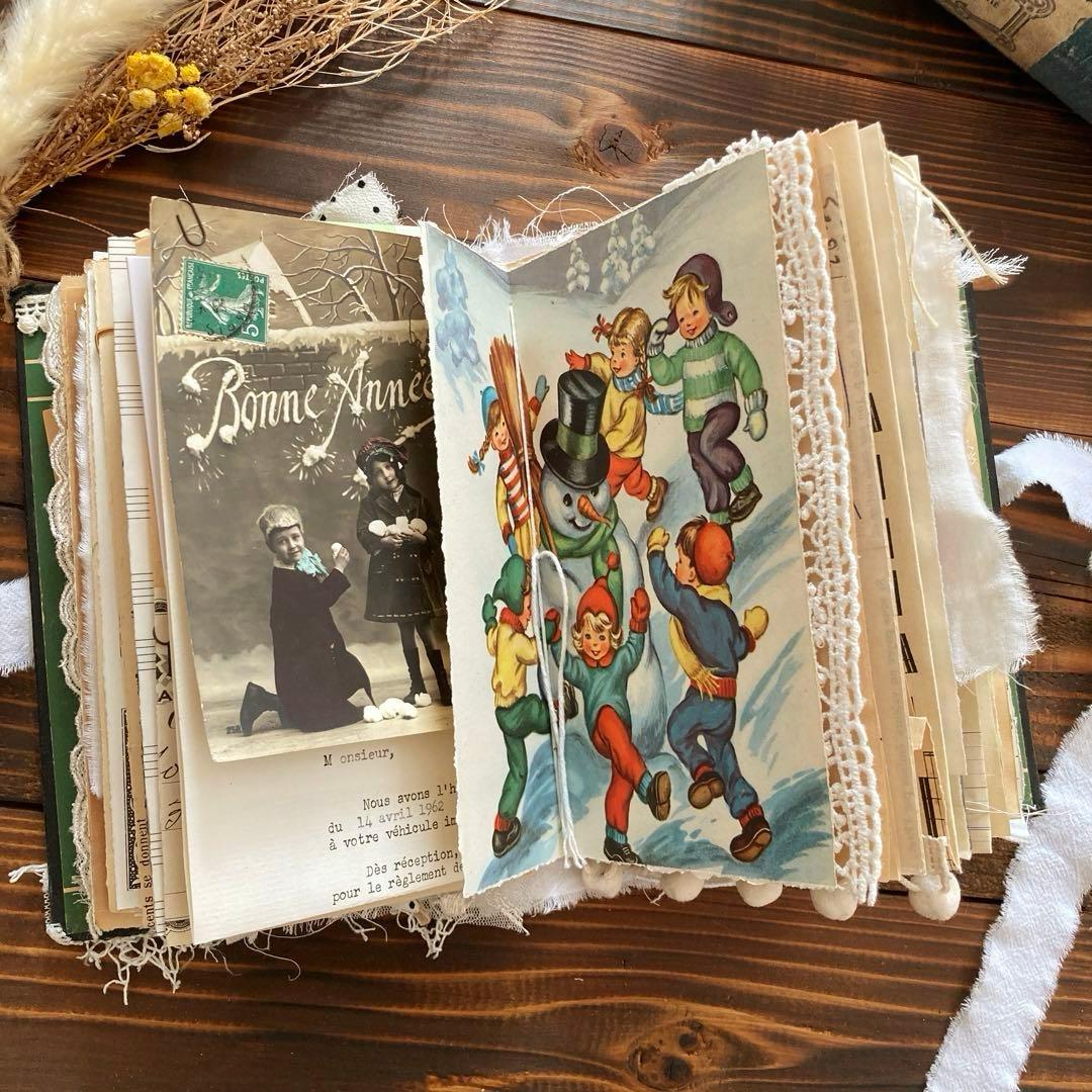 junk journal ジャンクジャーナル雑記帳　平袋　紙もの150点以上