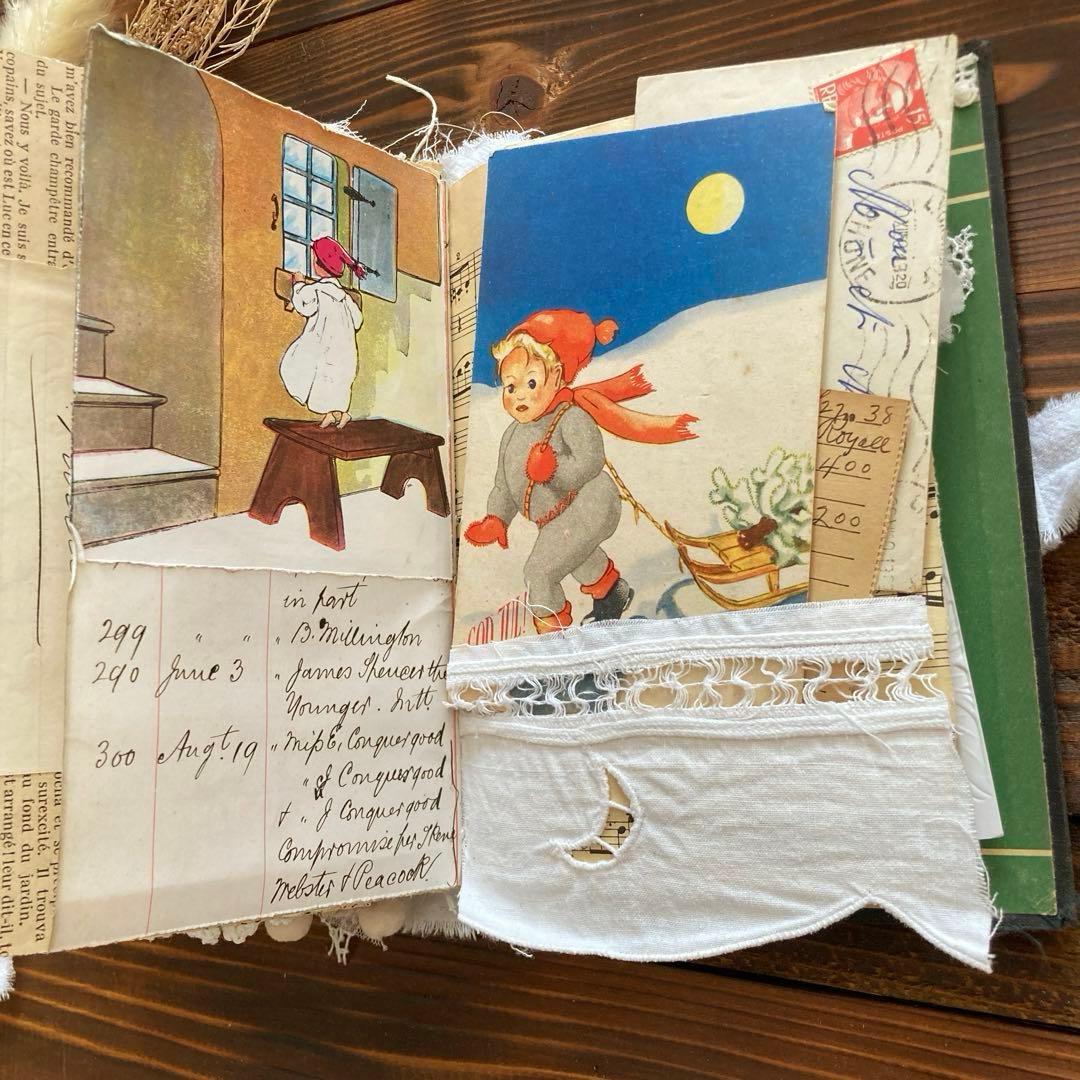 junk journal ジャンクジャーナル雑記帳　平袋　紙もの150点以上