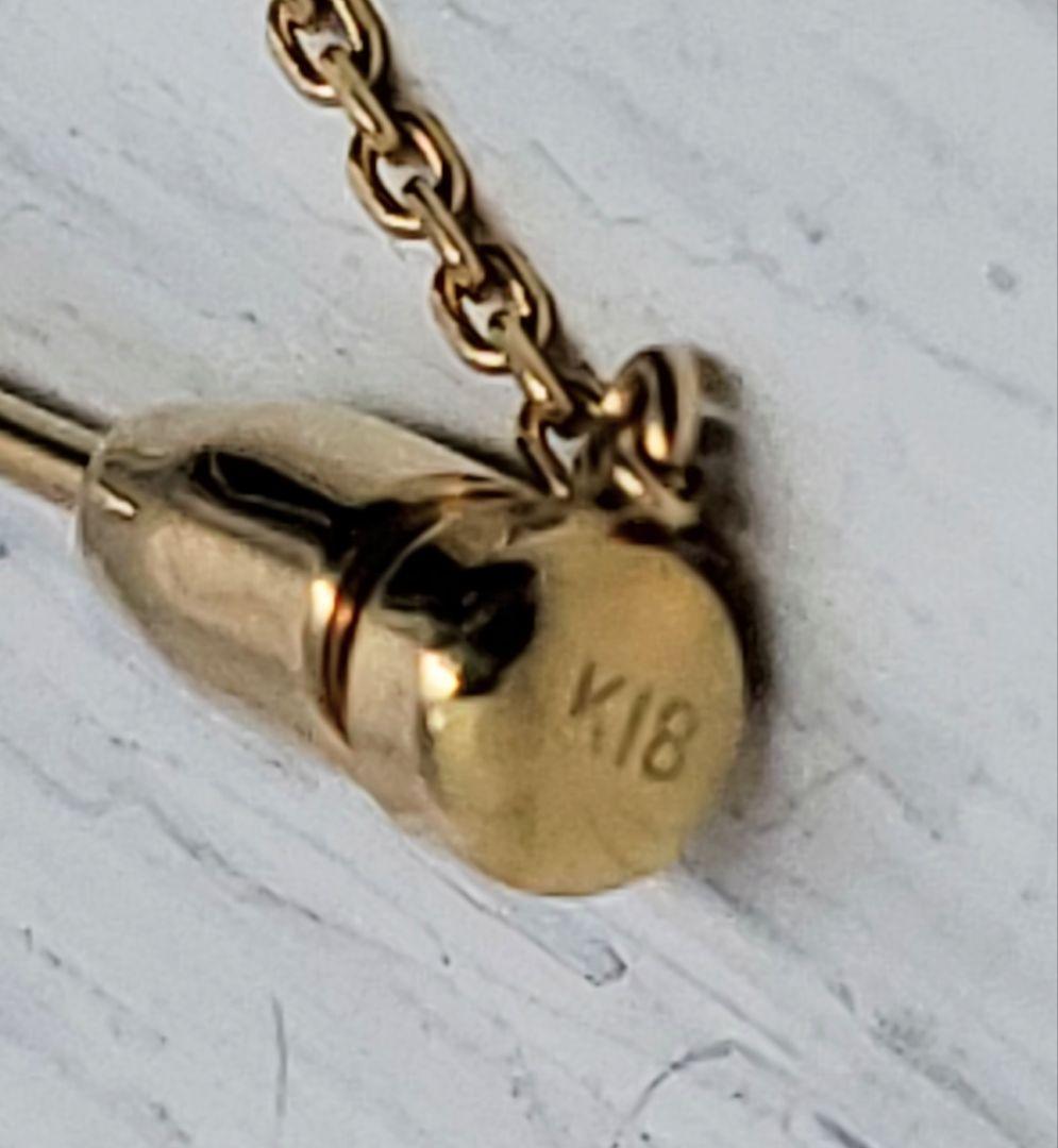 管185 K18 パール　ルビー　ブローチ　タイピン　3.1g