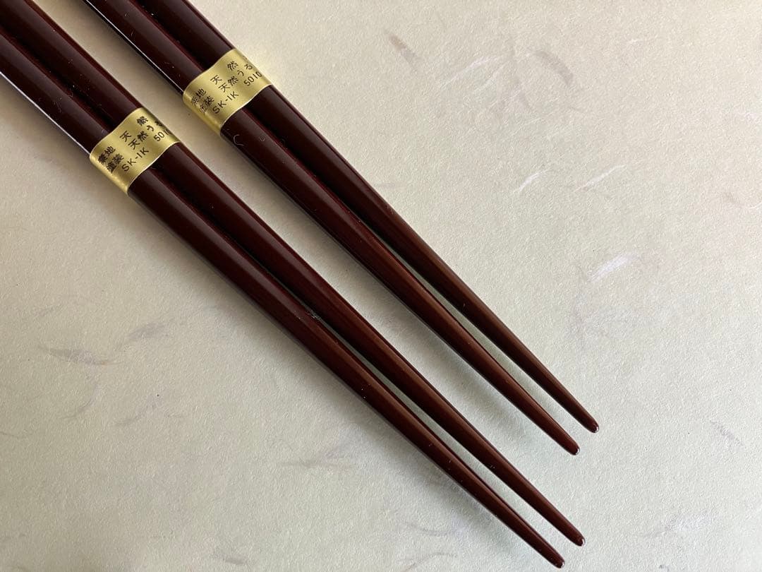 輪島塗　夫婦椀　お椀　汁椀　２客　・　夫婦箸　金蒔絵　打ち出の小槌　天然うるし