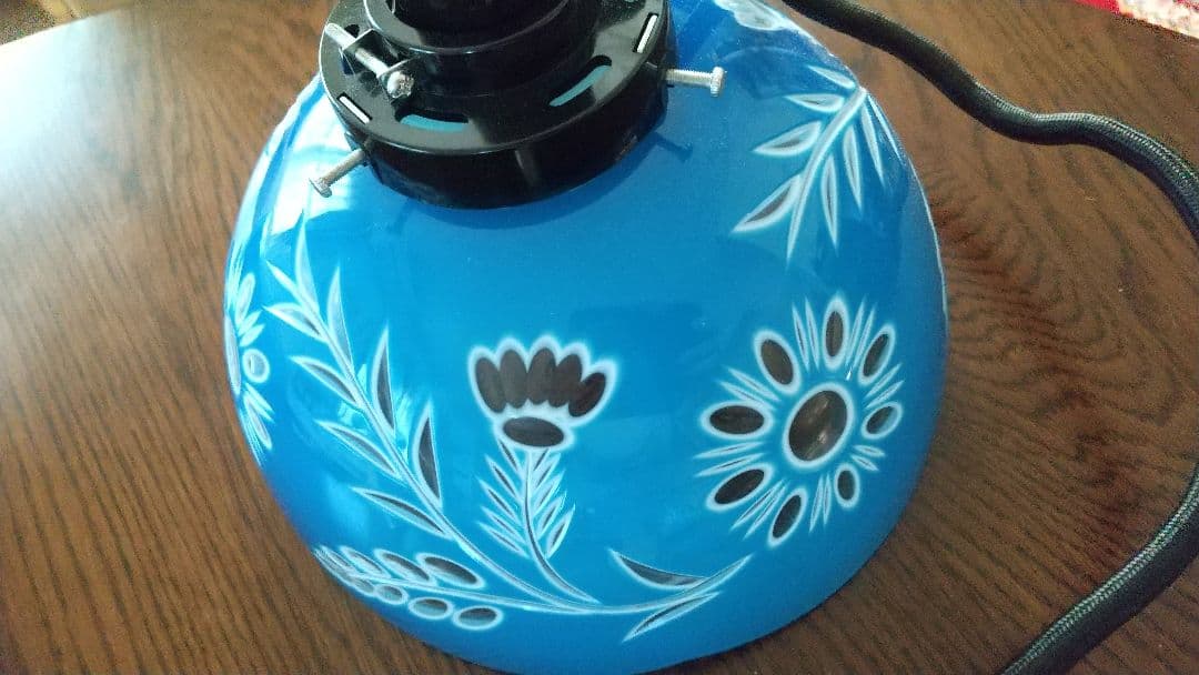 大正ロマン 被せガラス 電笠 切子 照明 古民家 洋館 古道具 和ガラス