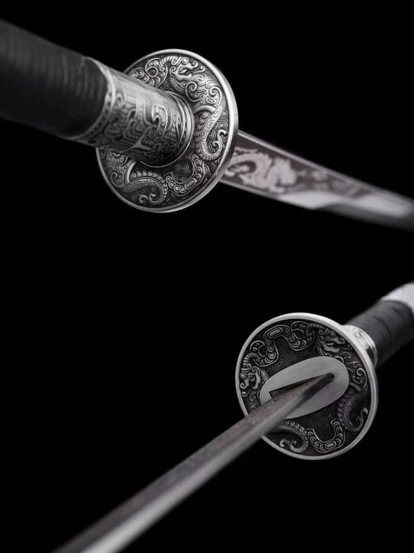 【ライオンの苗刀】牛尾刀 苗刀 手鍛造打鋼刀 冷兵器 古兵器 武具 両手刀