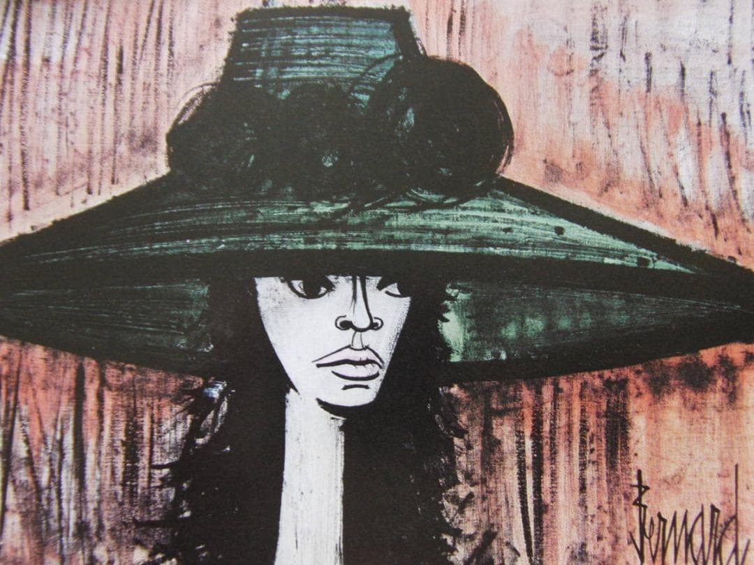 ベルナール・ビュッフェ、「Femme au grand chapeau」