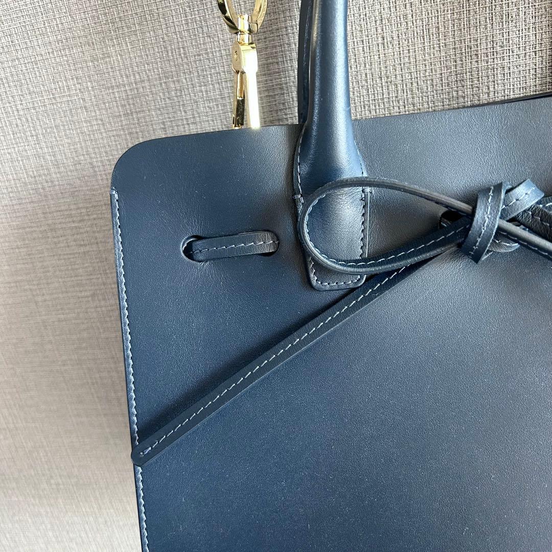 MANSUR GAVIRELマンサーガブリエル★2wayバッグ　リボン　ネイビー