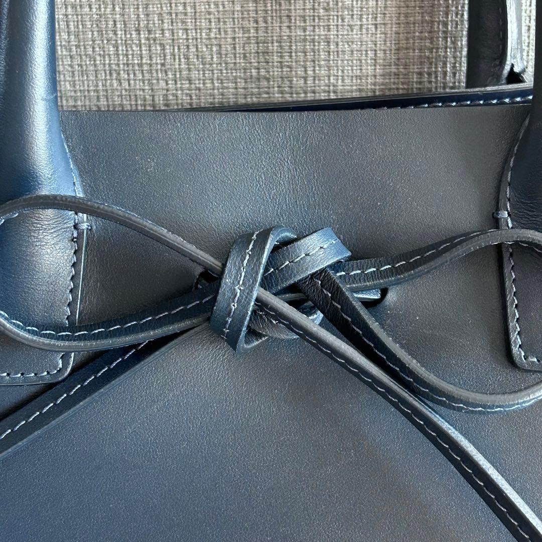 MANSUR GAVIRELマンサーガブリエル★2wayバッグ　リボン　ネイビー