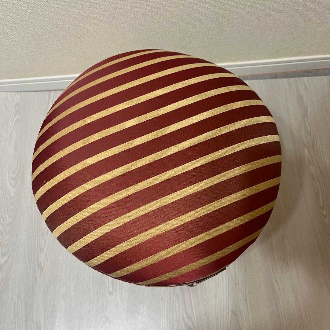 美品 イタリア製 ラウンドスツール 赤 美しい杢目 ネオクラシック調