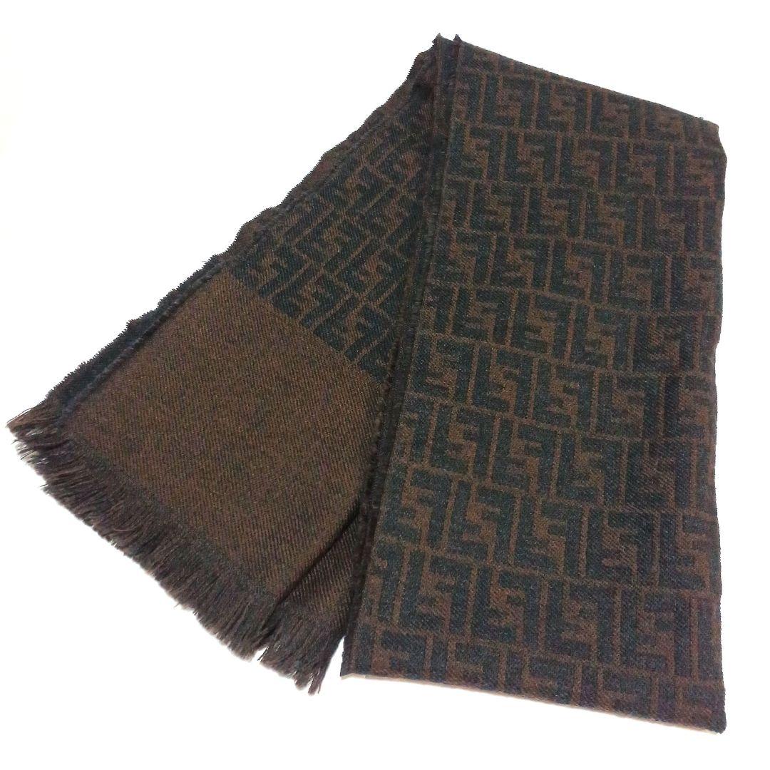 フェンディ FENDI マフラー・ストール(ブラウン×ブラック/ズッカ柄)