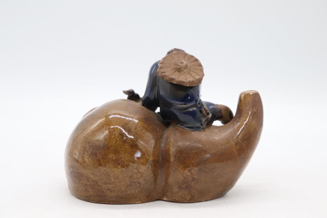 中国　石湾窯　瓢箪に乗っている人物　送料込み250326