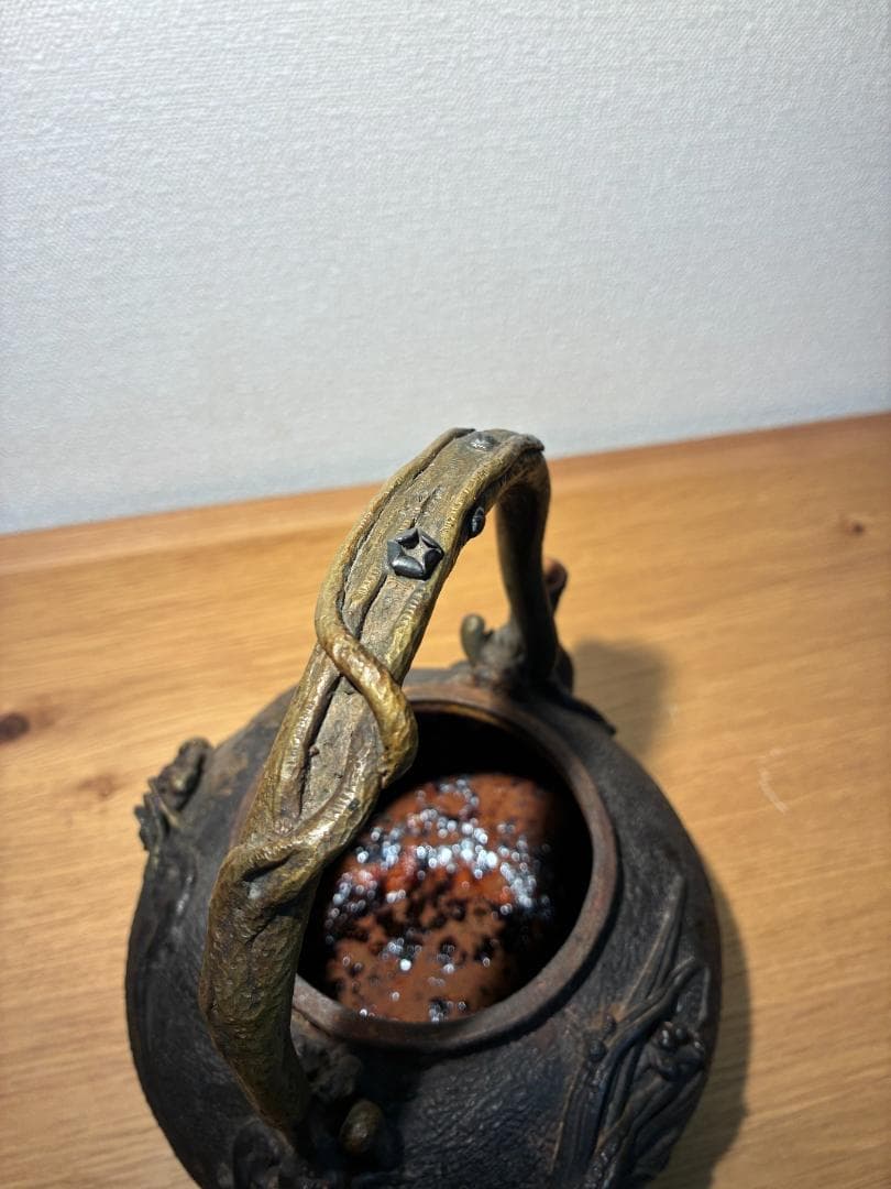 016 【希少】龍文堂 亀文堂 伝統工芸品 鉄瓶 カニ 蟹図 2025年