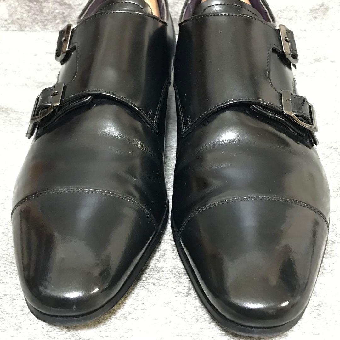 【美品】REGAL 24.5cm ダブルモンクストラップ スクラッチタフレザー