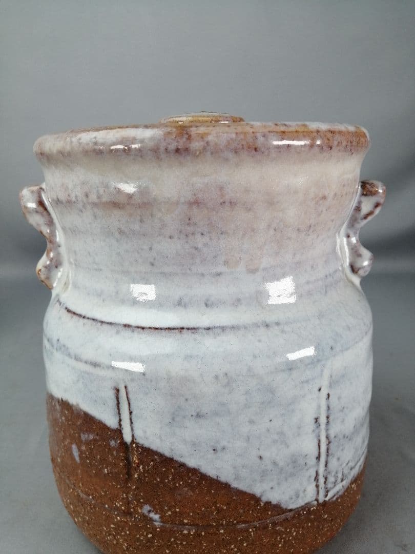 茶事具】橘正峰造 萩焼耳付き水指 水指413