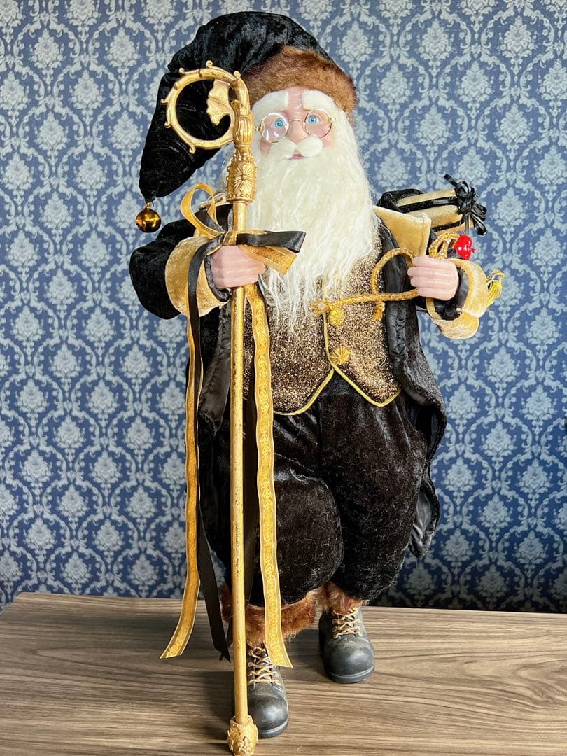 期間限定値下げ】ブラック サンタクロース クリスマス 置物 人形