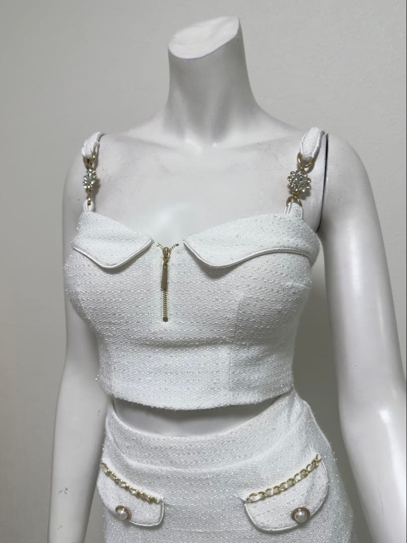 anストレッチありセットアップ・ツイードドレス