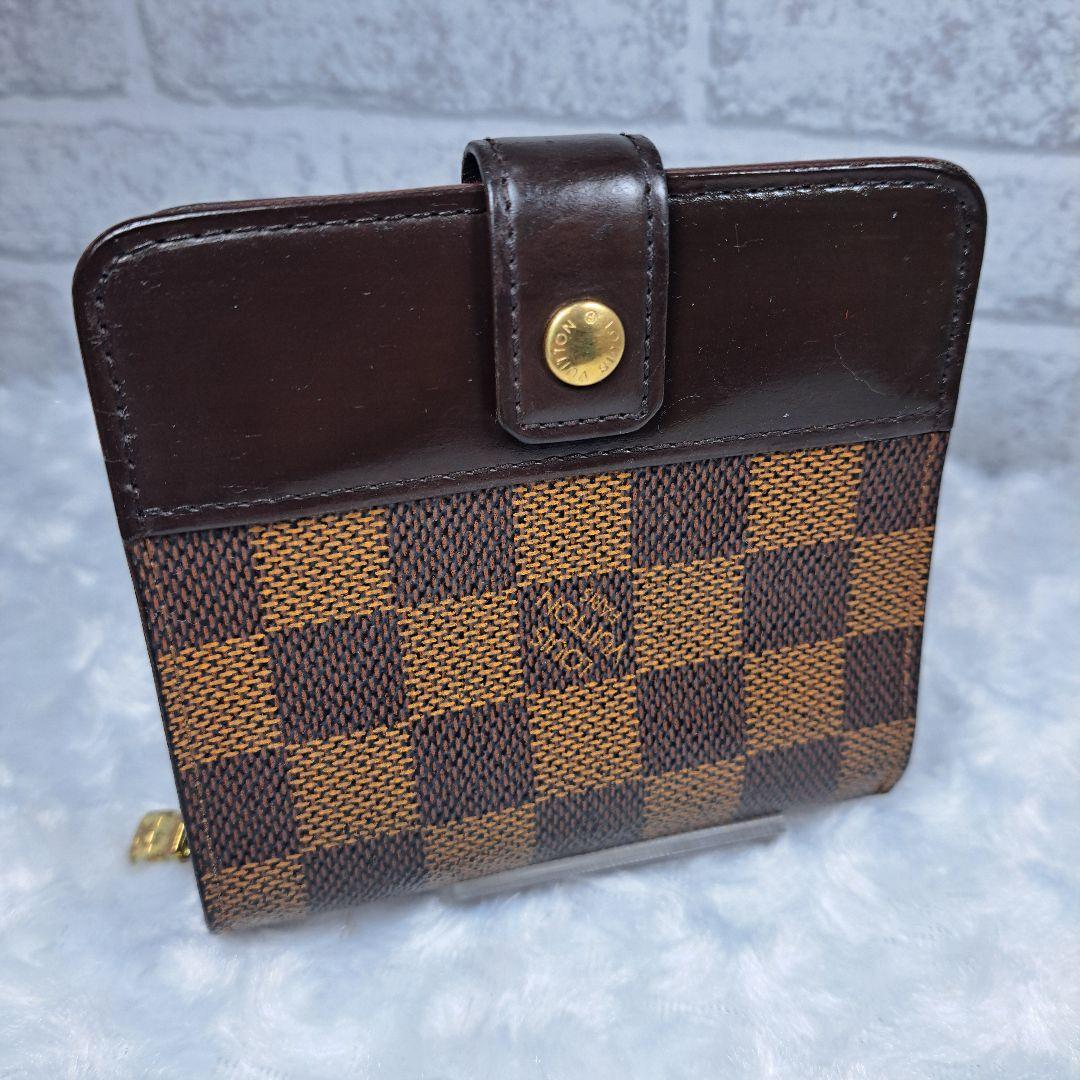 ルイ ヴィトン◎コンパクトジップ ダミエ エベヌ ラウンドファスナー