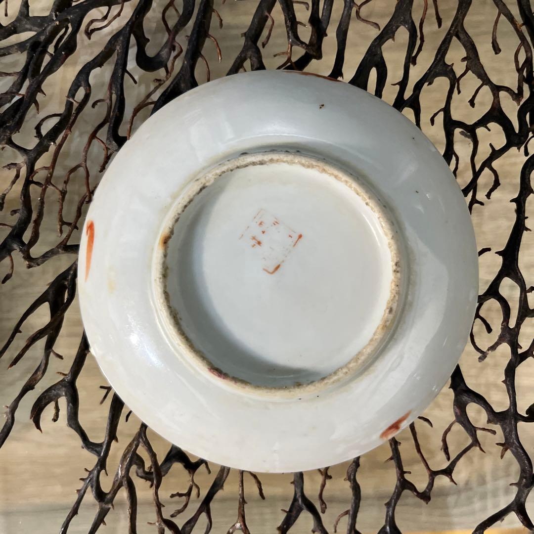 骨董 中国 古玩 古陶 清代 粉彩 蝶々 小皿 手塩皿 3客 バラ売り