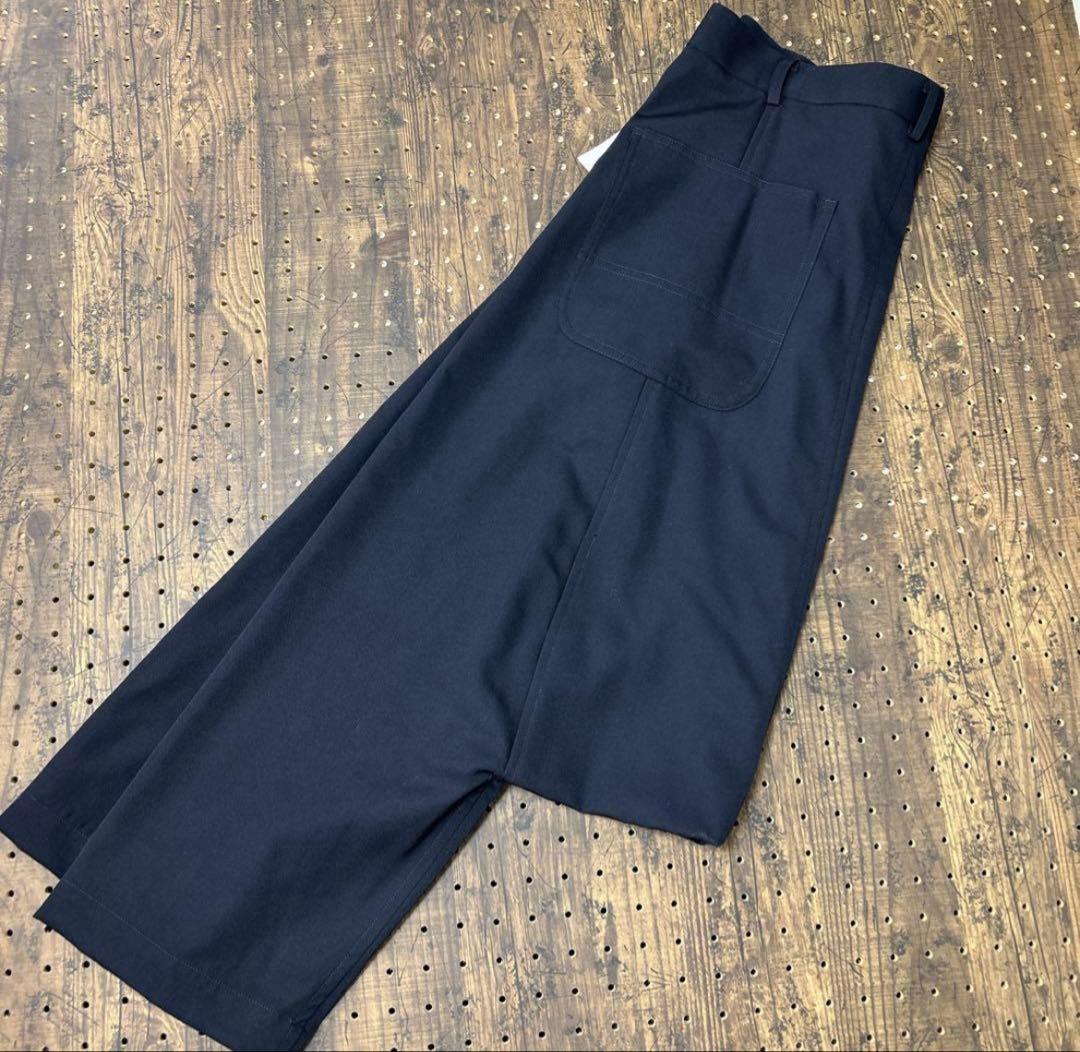 コムデギャルソン サルエルパンツ 黒 紺 L ウール100%