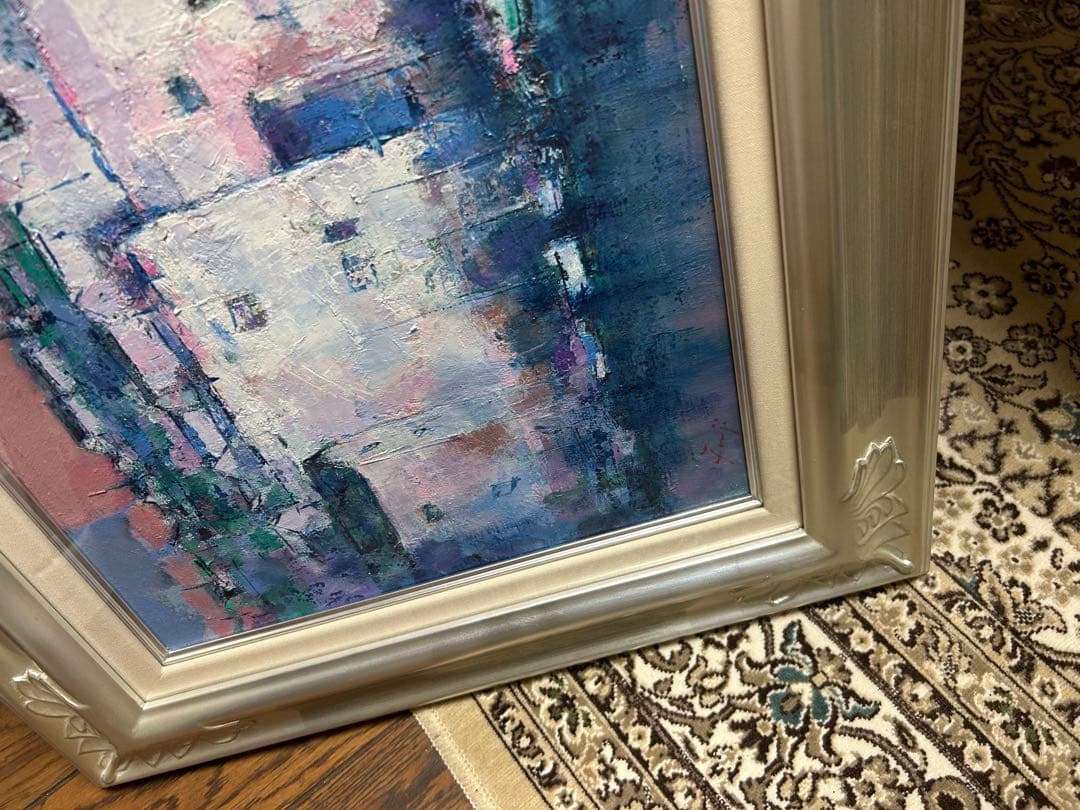 藤永正人 油彩画 [浜辺の街] 6号