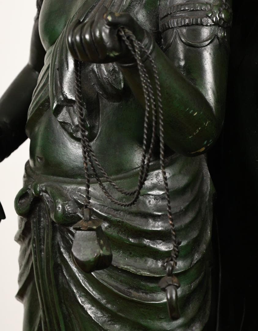 本物保証 般若純一郎 作 「 不動明王立像 」 ブロンズ 高98㎝ 重27.5㎏