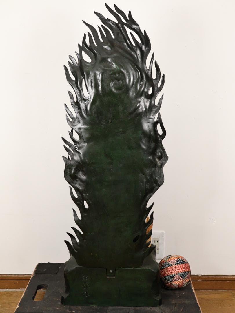 本物保証 般若純一郎 作 「 不動明王立像 」 ブロンズ 高98㎝ 重27.5㎏