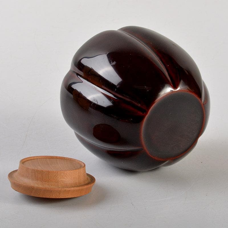 茶道具　漆塗　中山信一作　阿古陀茶器　仕覆付　共箱　V　6560