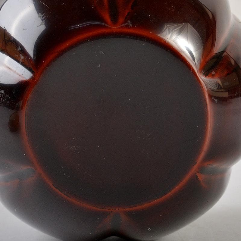 茶道具　漆塗　中山信一作　阿古陀茶器　仕覆付　共箱　V　6560