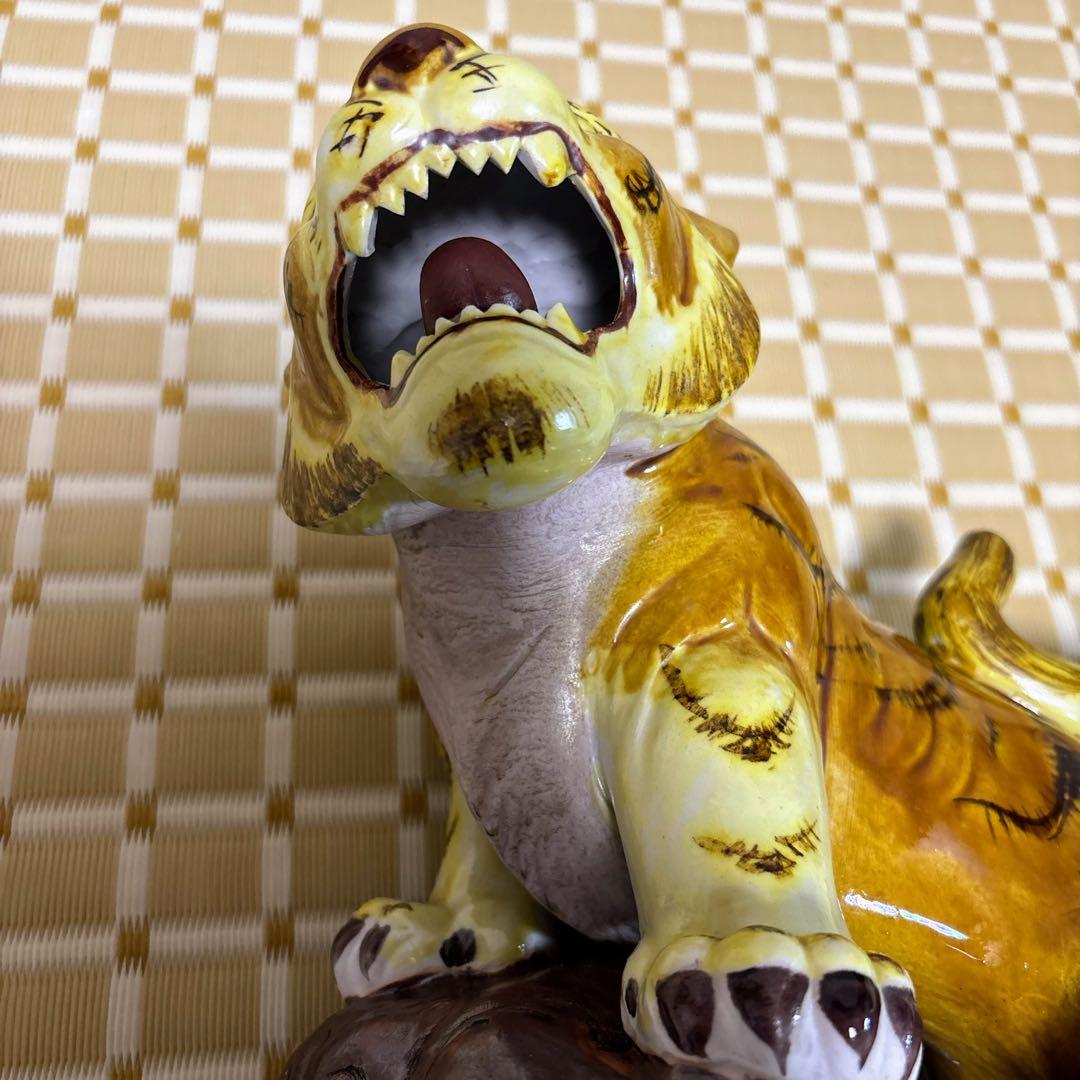 九谷焼 糠川清章 10号虎・盛 虎 寅 縁起物 置物 高さ29cm