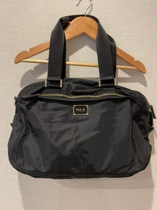 アニエスベー ボヤージュ ブラック マザーズバッグ ボストンバッグ