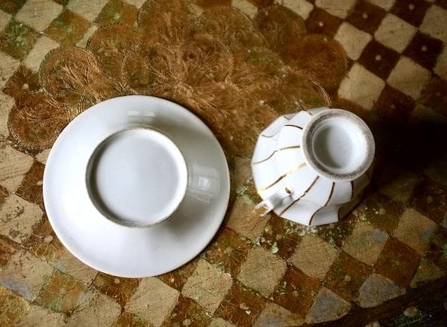 フランス 19世紀 金の珊瑚とカップアンドソーサーa パリ窯