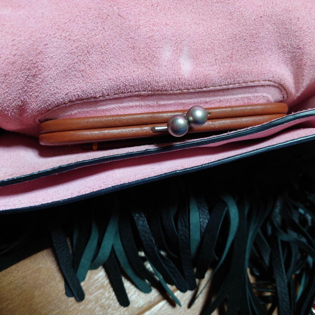 Coachフリンジ花モチーフショルダーバッグ、バスケース付き