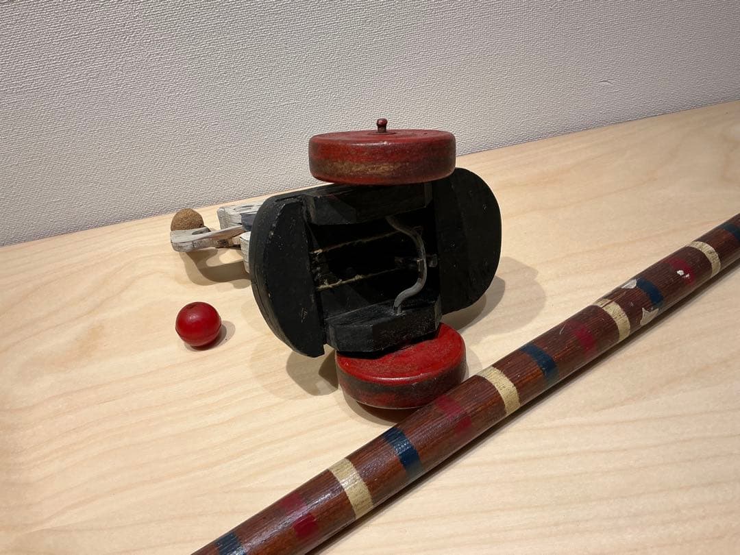 木製・猫のからくり・アンティーク玩具おもちゃ ねこ イギリスUSA