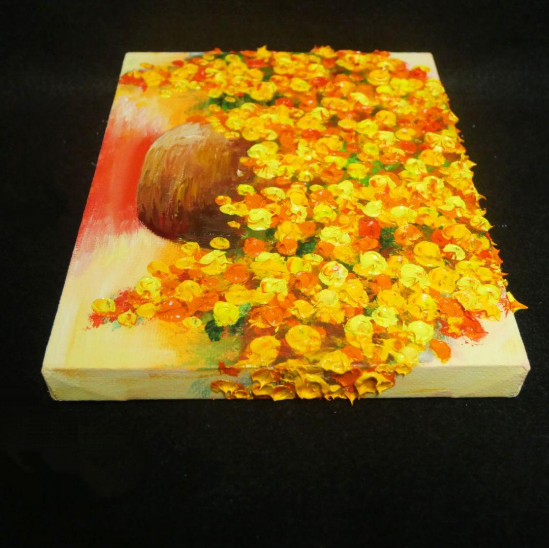 油絵 油彩 油彩画 絵 絵画 F0号【ミモザ】