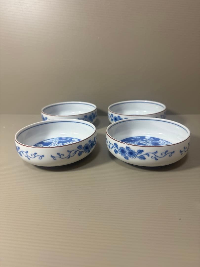 2076 深川製磁 花文 小鉢 4客 美術品・アンティーク・コレクション