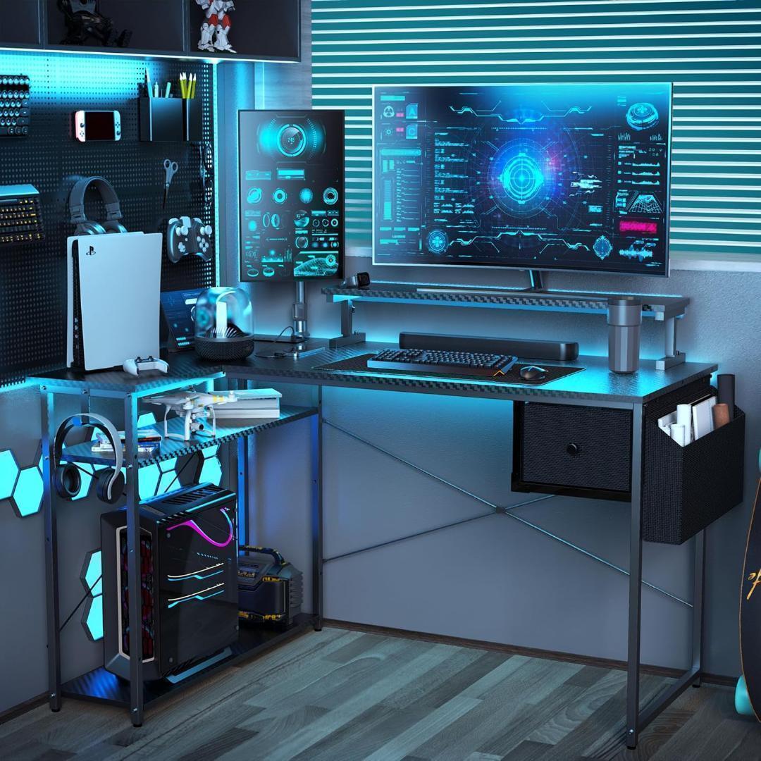 【M3004-176-127】 パソコンデスク l字　幅119cm