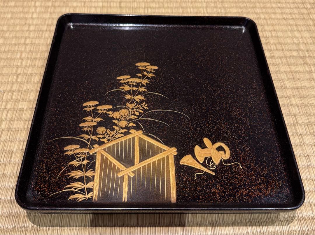 希少 20枚揃 総梨子地 蒔絵 吸物膳 絵替り 吉祥文様 大正〜昭和期 共箱