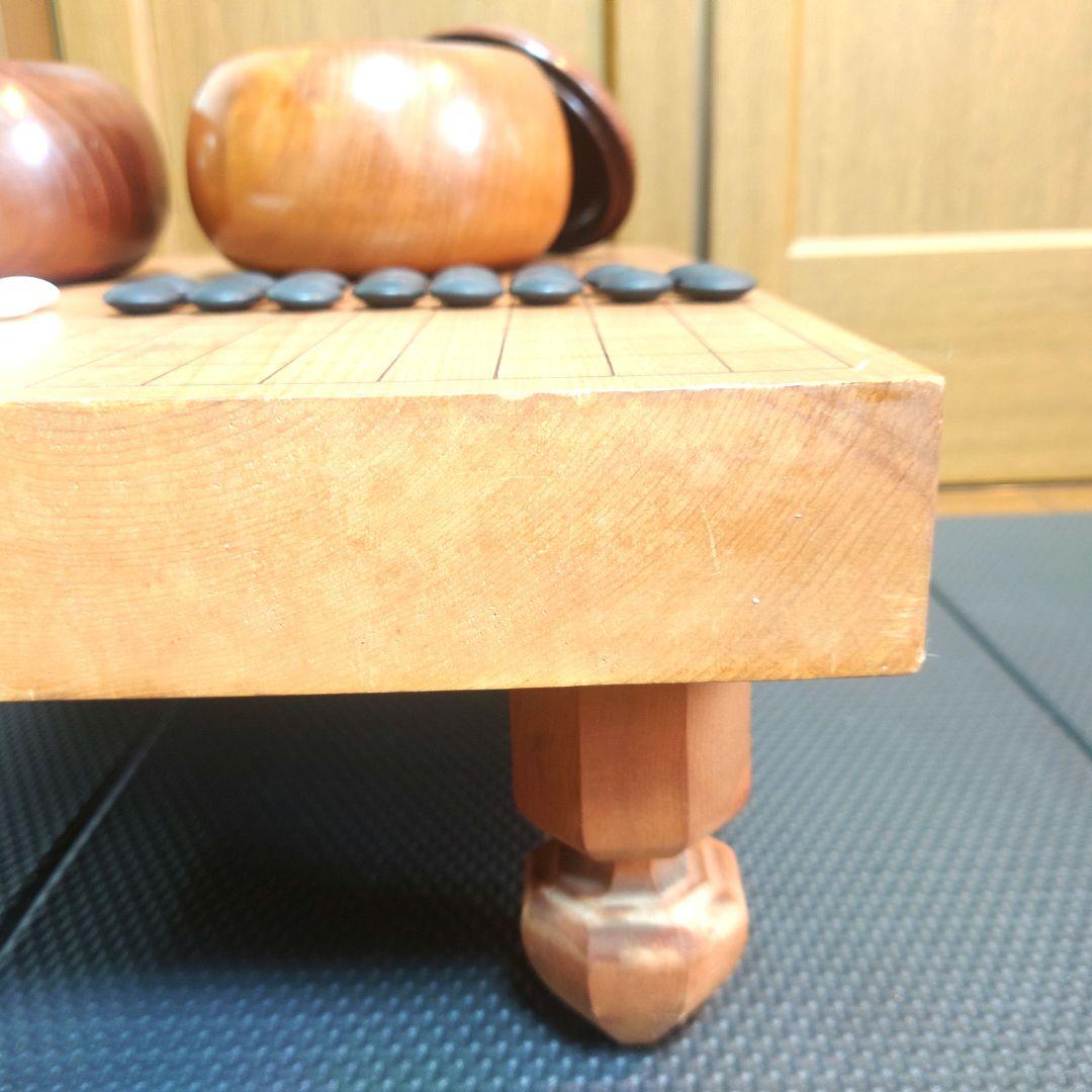 囲碁 天然木 卓上 碁盤 　蛤碁石 セット　碁石22号？　甘い匂いがする碁盤