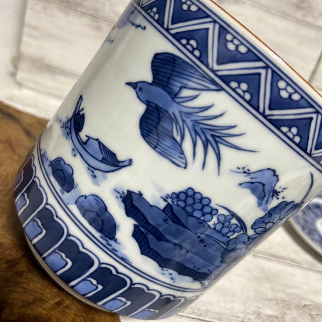 清水焼 京焼 平安 景雲 手塚景雲 染付花鳥山水画 水指 水差し 茶道具