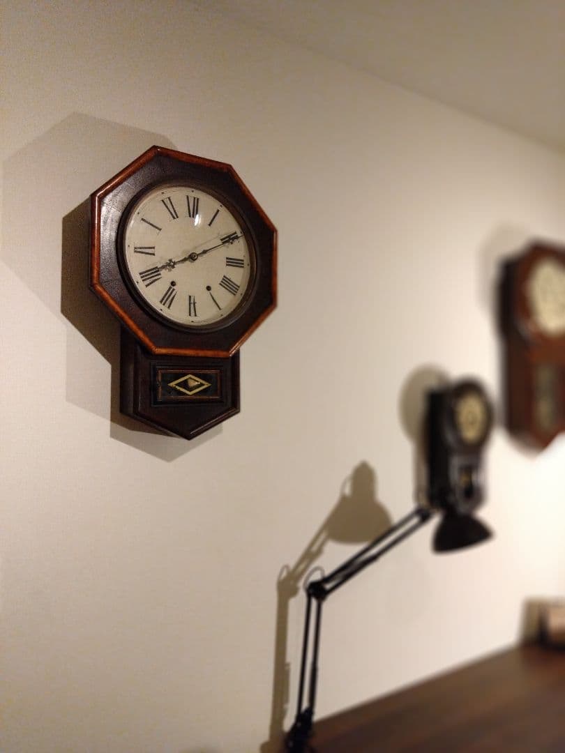 柱時計　整備済み　ニューヘブン　アンティーク　ボンボン時計　精工舎　ユンハンス