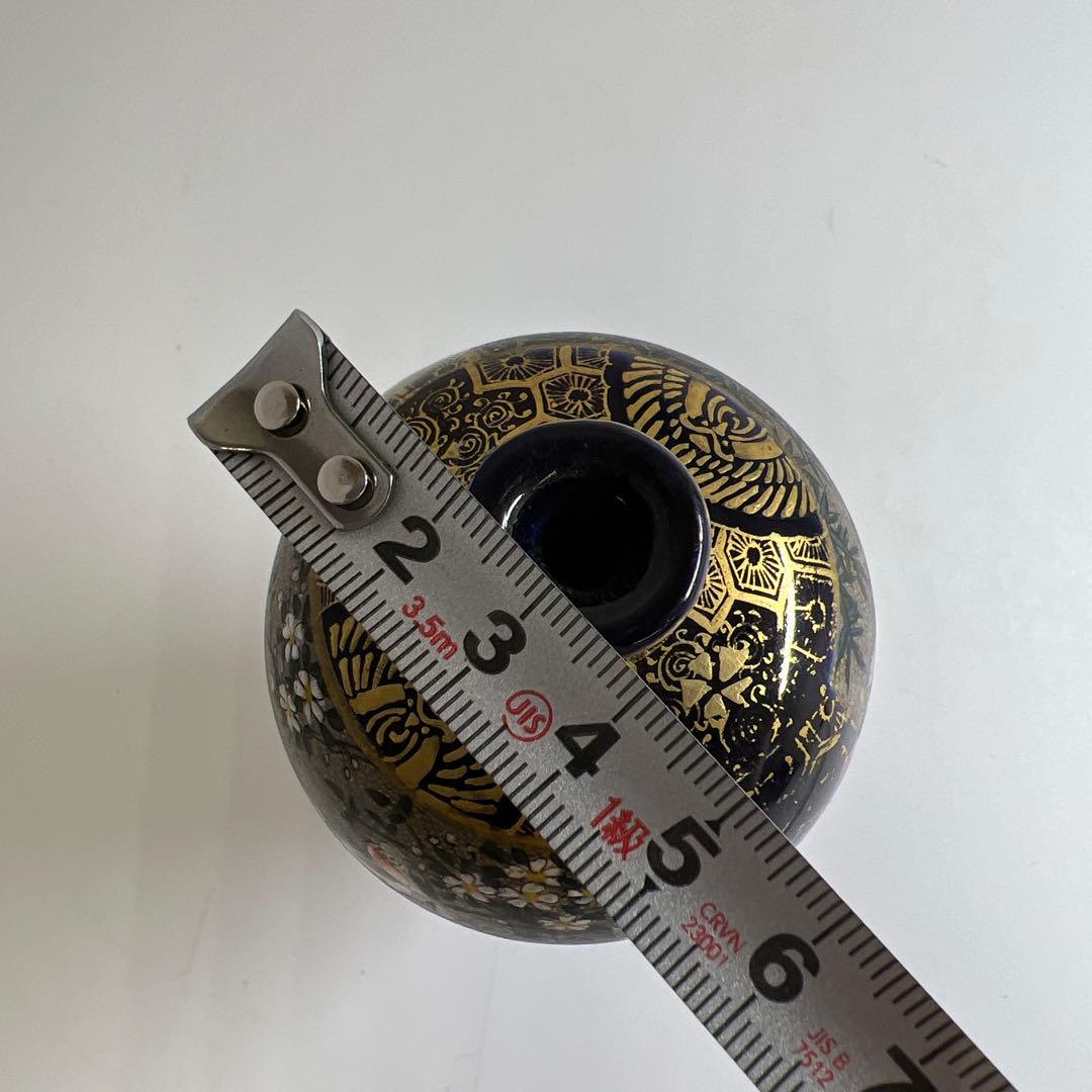 明治極上工芸 京薩摩錦光山花入 高さ9.5㎝ 東Y7-0819