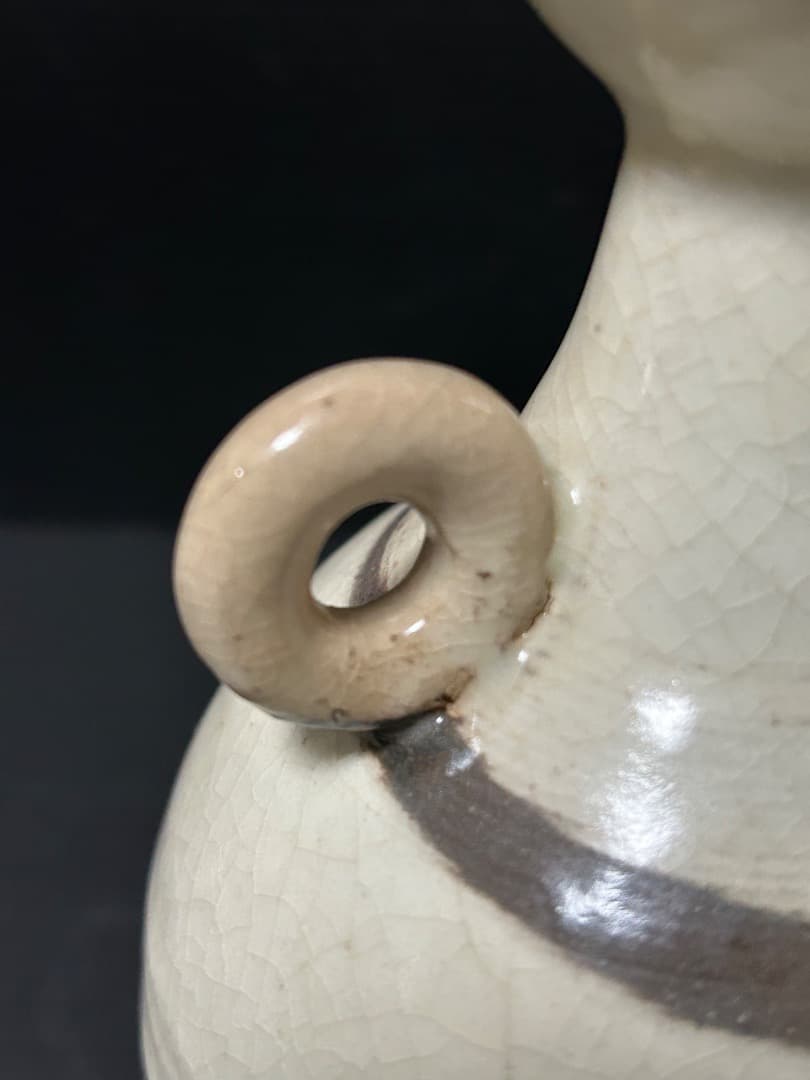 萩焼 耳付酒器 坂田泥華 作