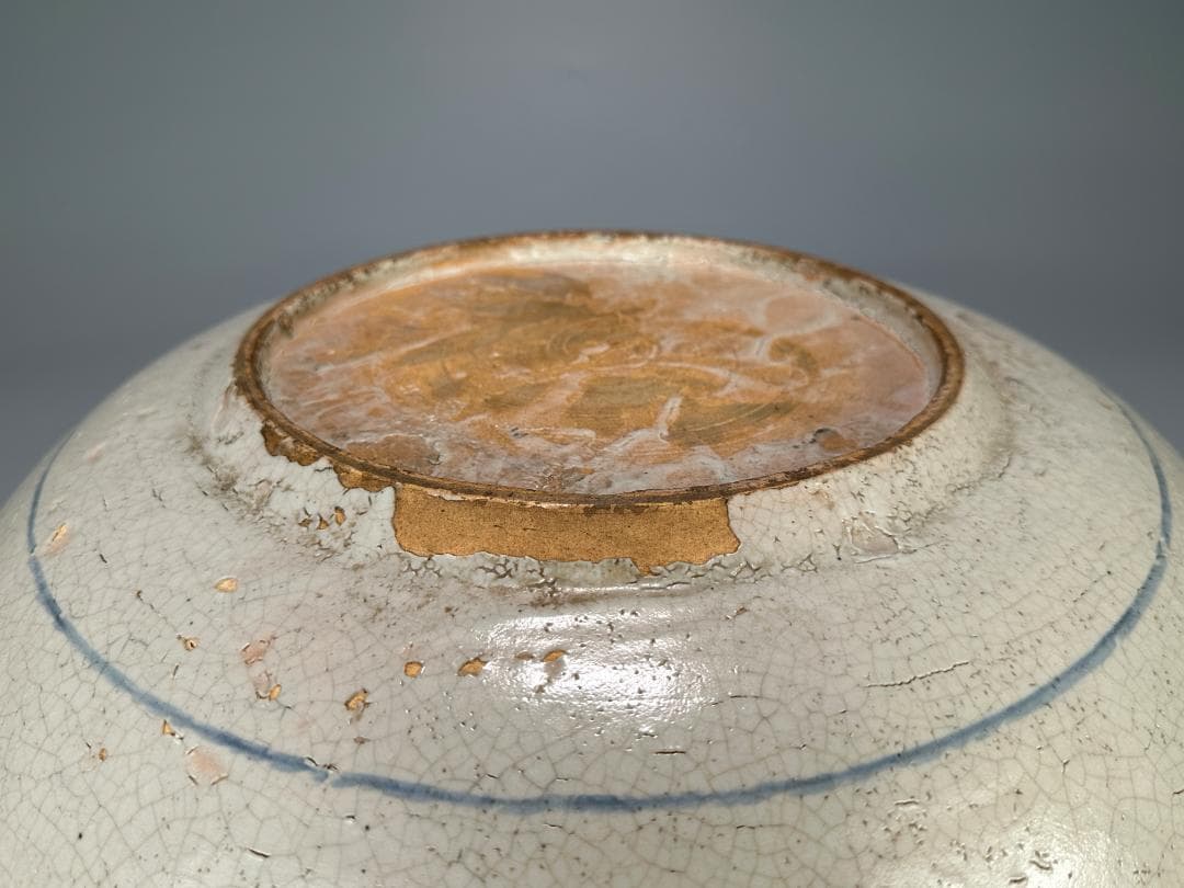 中国美術　16世紀頃　明代　明時代　青花花鳥文大盤　染付大皿　 唐物　安南大皿