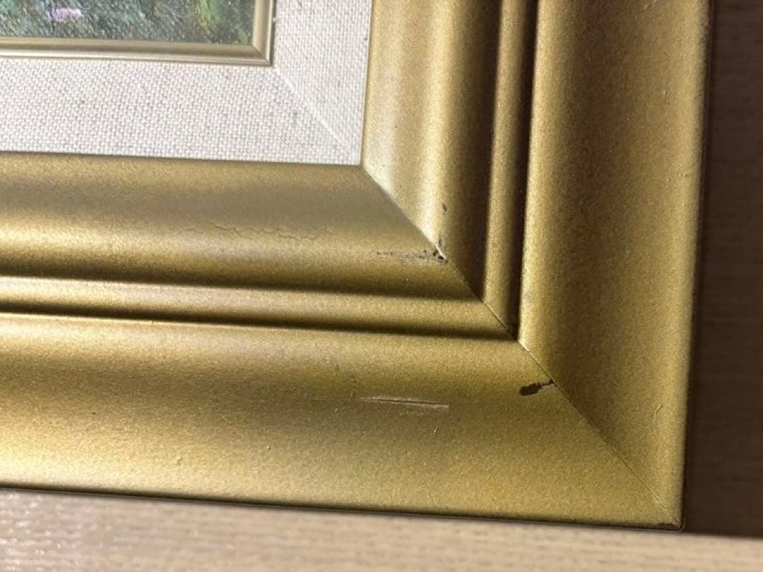 真筆証明書付き【猿渡一根/晩秋京都美山/風景画】 油彩画 F10 金色