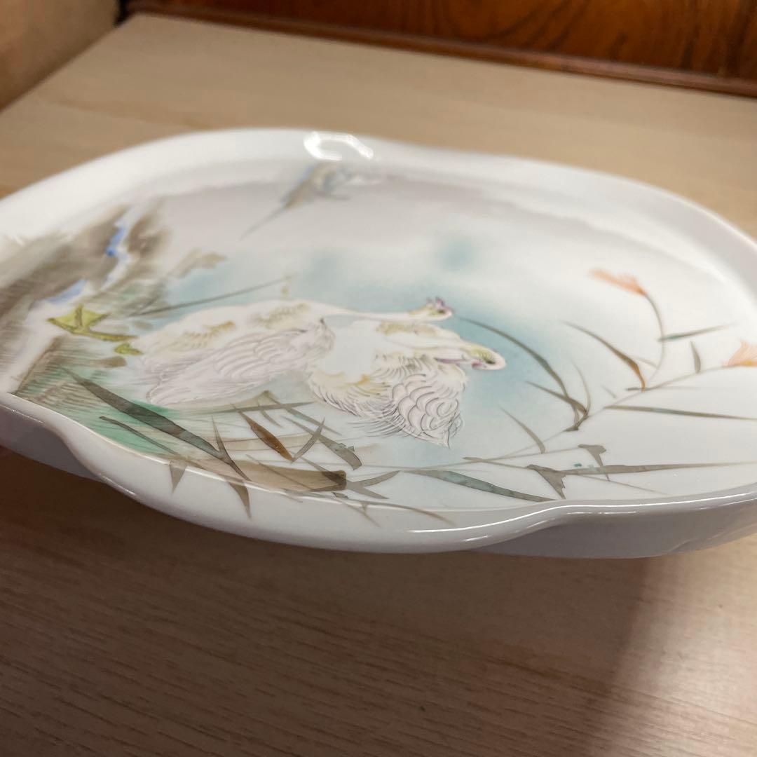 古九谷 花草模様 碗 時代物 DT248