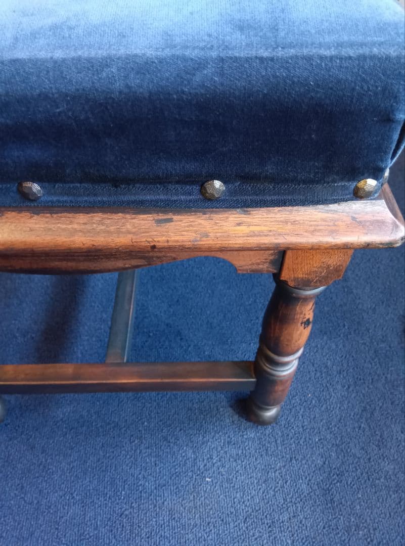 木製クラシックスツール ネイビー　ヴィンテージ　レトロ