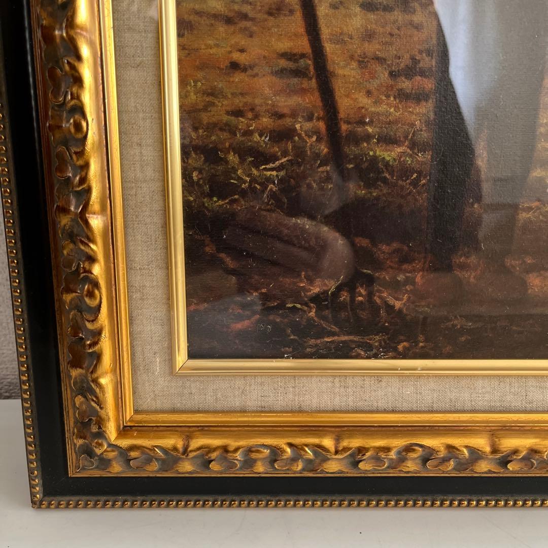 新品】ジャン=フランソワ・ミレー 晩鐘 絵画 複製画 高級額装ブラック