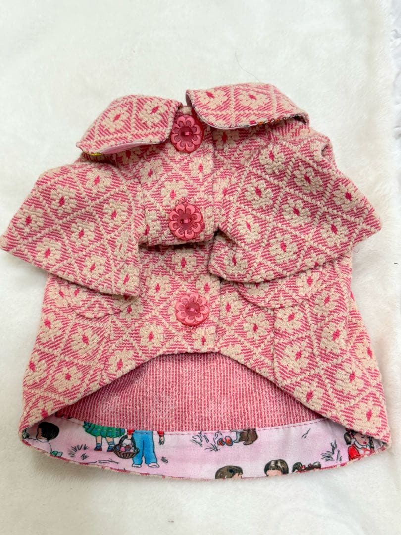 ピンクの花柄コート 18号 アトリエgg ピンクの花柄コート 18号